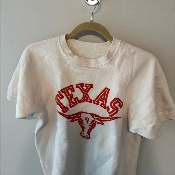 Vintage White University of Texas Short Sleeve Sweatshirt - Picture 3 of 4